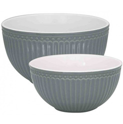 Sada dvoch porcelánových misiek Stone Grey photo